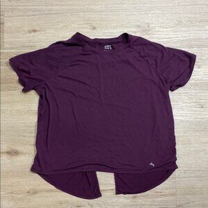 JoyLab Plum Open-Back Active Yoga T-Shirt Size M